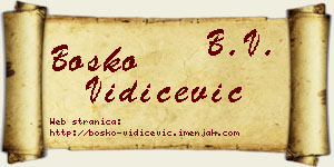 Boško Vidičević vizit kartica